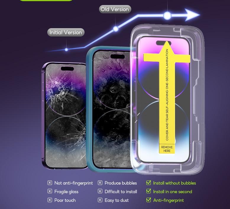 two PCS for iPhone 12-16Series,Tempered Glass Shockproof Phone Protective Film,Fingerprint Proof Phone Screen Protector,retective Phone Accessories,Fall Phone Accessories,Stocking Filter