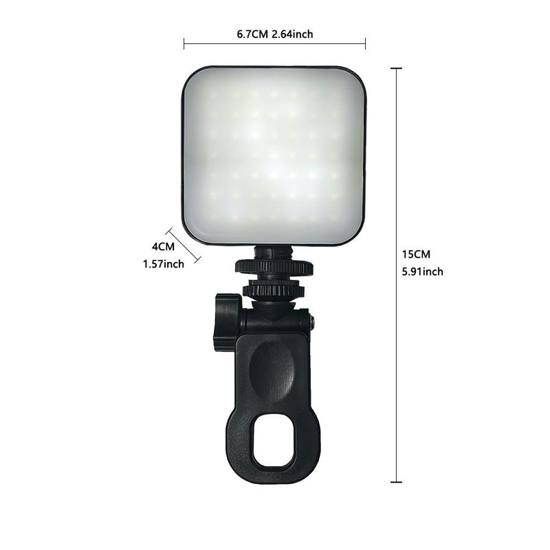 Rechargeable LED Fill Light, 10 Levels Brightness Adjustable Camera Light, Portable Camera Fill Light for Mobile Phone, Tablet, Live Broadcast