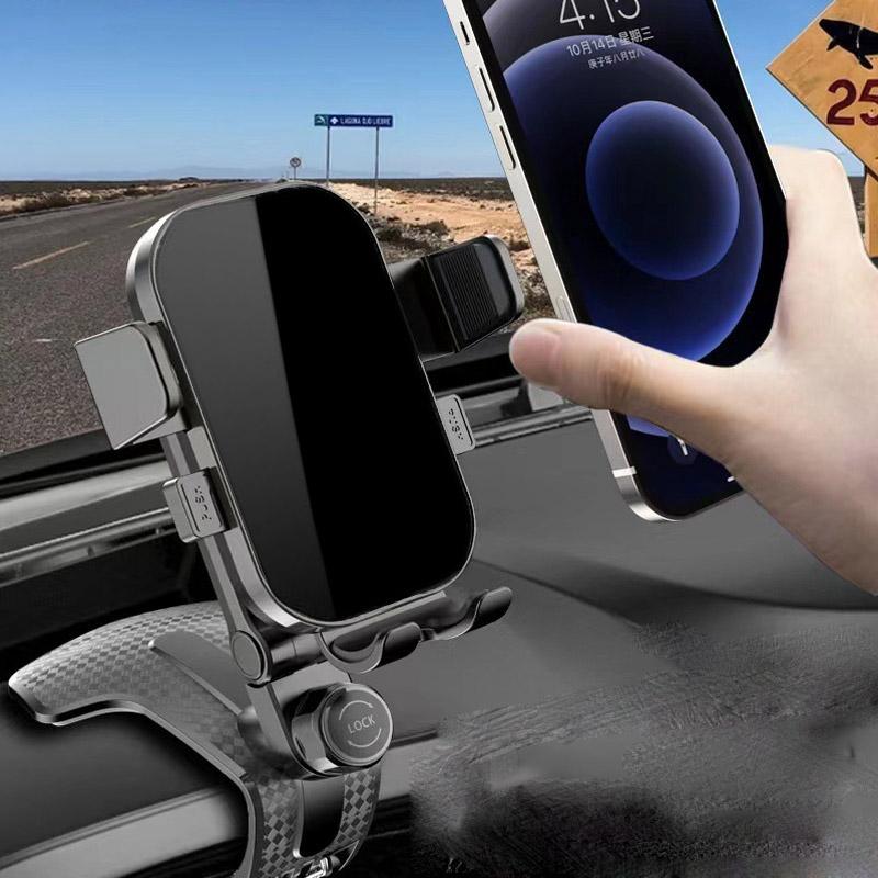 Car Dashboard Phone Holder Mount,  360 Degree Rotation Multifunctional Clip Design Phone Mount Compatible With 4-7 inch cellphones