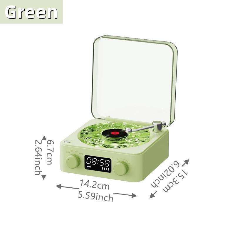 Portable Vinyl Record Design Wireless Speaker, Rechargeable Bluetooth-compatible Speaker with Ambient Light, Sleep Aid Speaker for Home Office