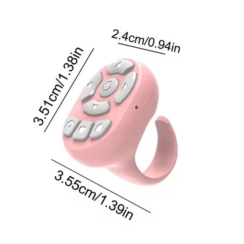 Wireless Remote Control Ring,Scrolling Ring Remote Fingertip Wireless Bluetooth Remote Control,for Tiktok Turner ,Google Pixel, for iPhone Pink Black White