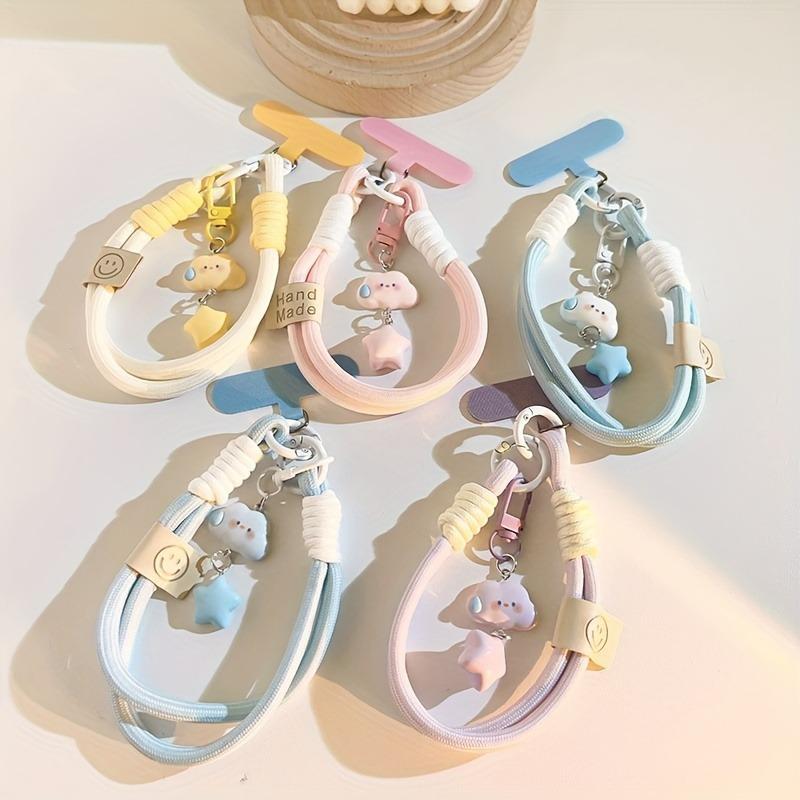 Cute Cartoon Cloud & Star Design Phone Lanyard, Cute Phone Strap, Phone Charm for Women & Girls, Fashion Phone Accessories for Daily Use