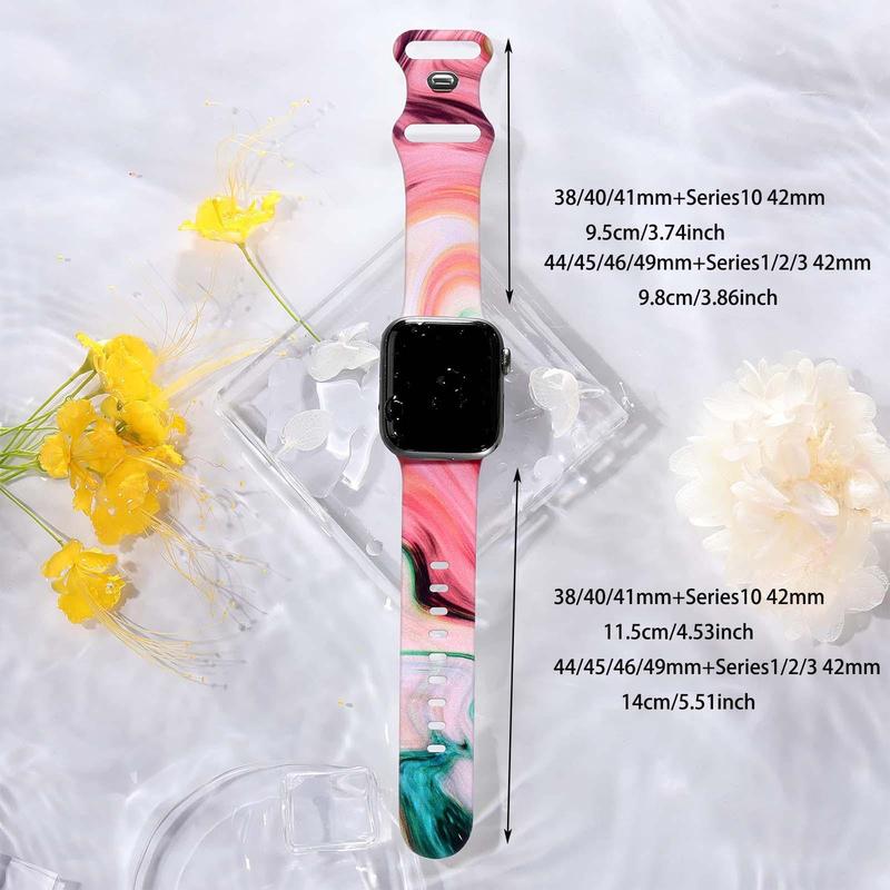 Marble Pattern Watch Band (Band Only), 1 Count Soft Silicone Sport Watch Replacement Band for iWatch Series 6 5 4 3 2 1 SE, Smart Watch Accessories