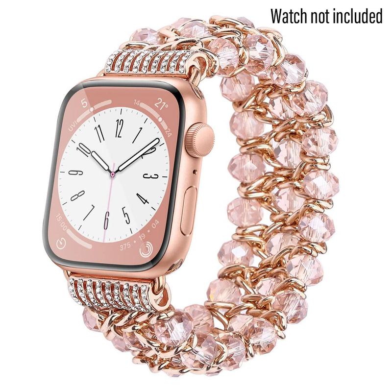 Shiny Bead Replacement Watch Band, Faux Pearl Decor Watch Band, Watch Band for Apple Watch, Wearable Accessories for Apple Watch Ultra Series SE 9 8 7 6 5 4 3 2 1