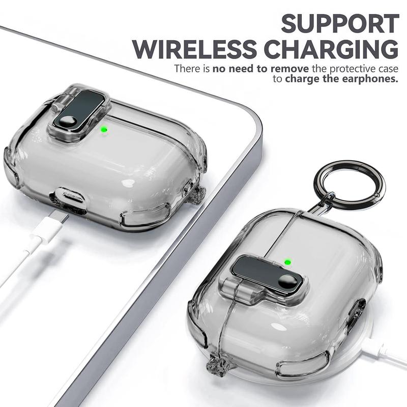 Toocki clear protective case for AirPods Pro 2nd generation case, with magnetic safety lock, Magsafe one-click opening function, matches Airpod Pro case and Airpod Pro 2 case