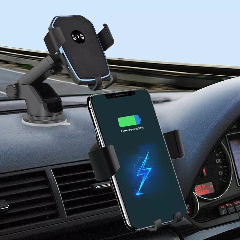 Car Mount Charger, Wireless Car Charger Fast Charging Phone Holder 2 in 1 Phone Mount for Air Vent Dashboard Compatible with iPhone Samsung