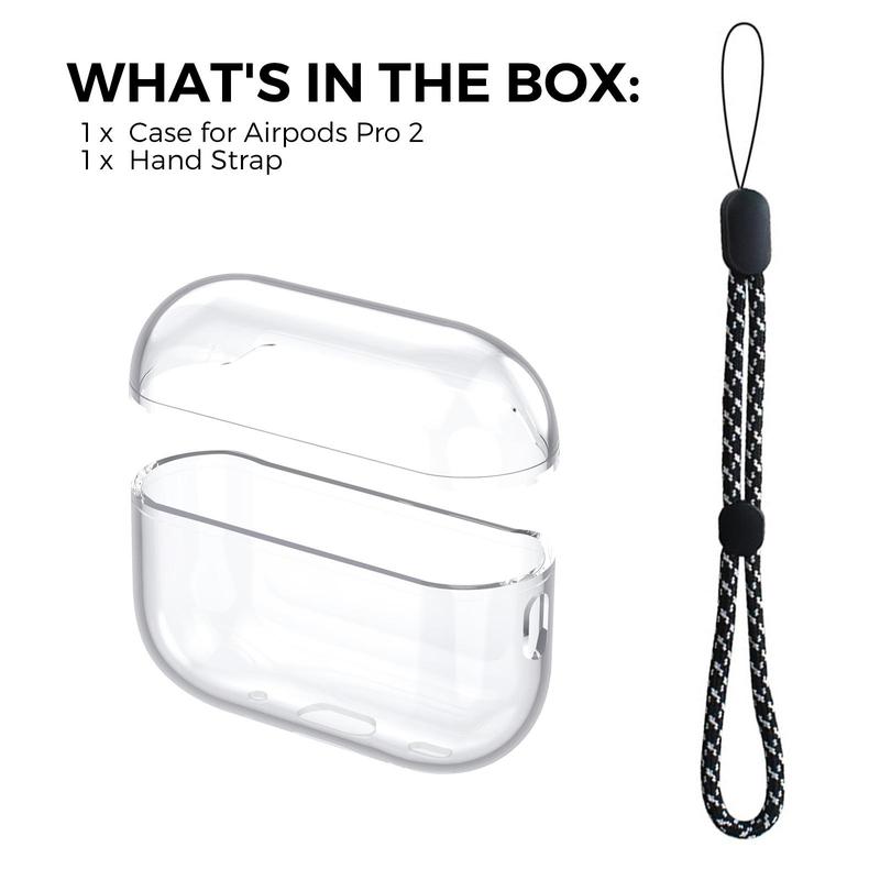 Clear Earphone Case with Lanyard, Anti-fall TPU Soft Shell Earphone Protector Cover, Earphone Accessories Compatible with AirPods Pro 2