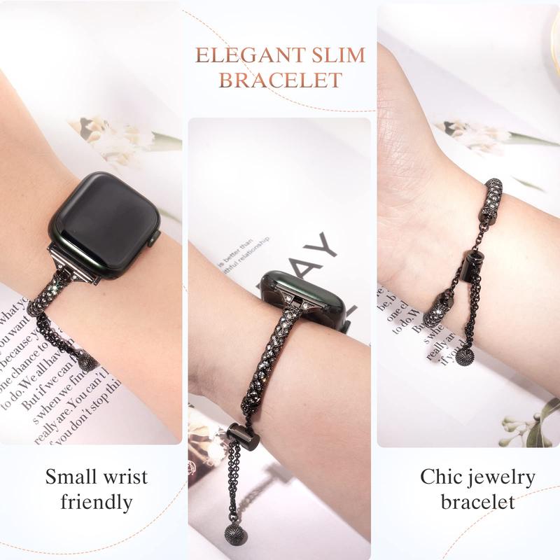 Rhinestone Decor Watch Band (1 Count), Fashionable Watch Band for Women, Watch Band for Apple Watch Series SE 1 2Ultra