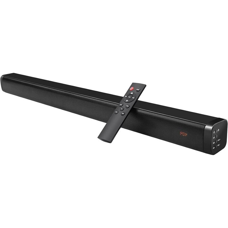 LiNKFOR Sound Bars for TV, Soundbar for TV 32 Inch Wired & Wireless Bluetooth 5.0 Stereo Soundbar, Optical HDMI ARC AUX USB, Wall Mountable, Ideal for TV Watching & Gaming Audio Devices Mother's Day Gift