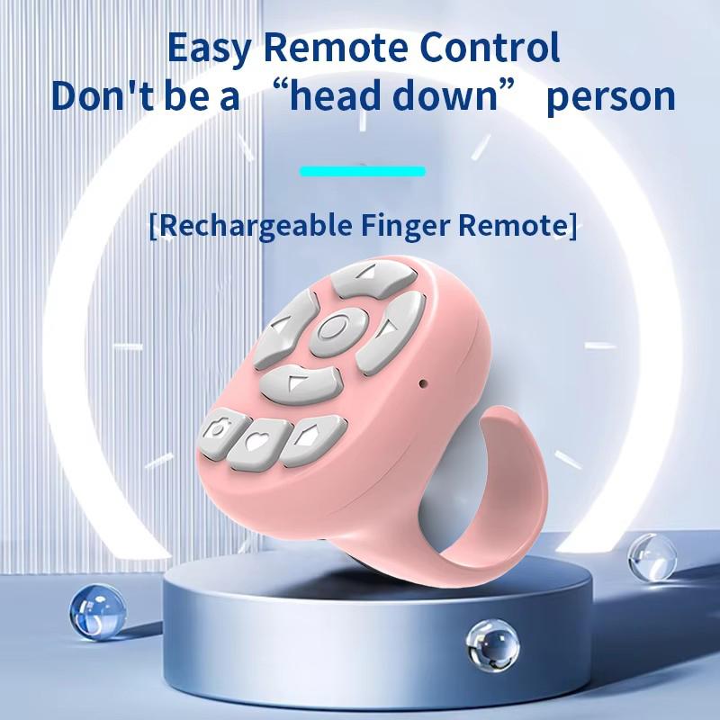 Wireless Remote Control Ring,Scrolling Ring Remote Fingertip Wireless Bluetooth Remote Control,for Tiktok Turner ,Google Pixel, for iPhone Pink Black White