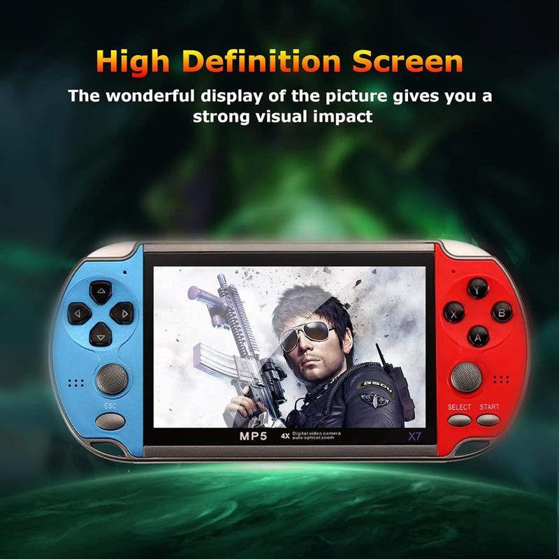 X7 Handheld Game Console, X7 4.1 4.3 Inch Video Game Console Handheld Game Players Double Rocker 8GB Memory Built in 1000 Games MP5 Game Controller TV Output