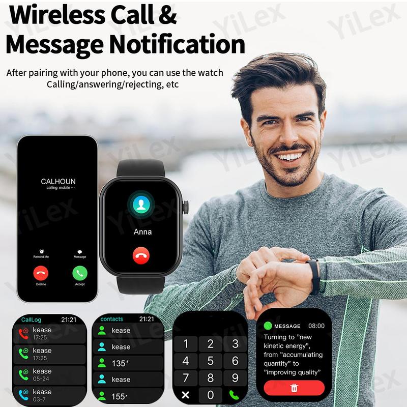 Multifunctional 2.01'' Smart Watch, Fashion Digital Watch with App & SMS Notifications, Sports Watch with Multiple Sports Modes for Women & Men