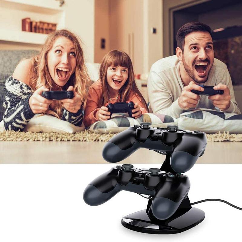 Dual USB Game Console Charging Stand For PS4 Gaming Controller with LED Light, 1 Count Durable Gaming Device Accessories Suitable for PS4 PS4 Pro PS4 Slim