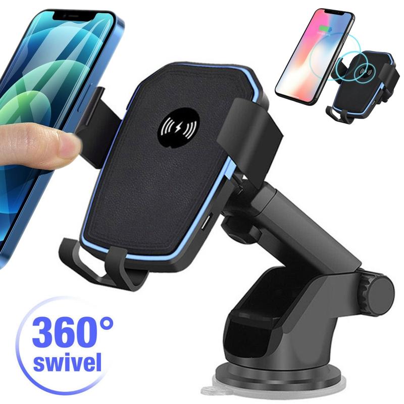 Car Mount Charger, Wireless Car Charger Fast Charging Phone Holder 2 in 1 Phone Mount for Air Vent Dashboard Compatible with iPhone Samsung