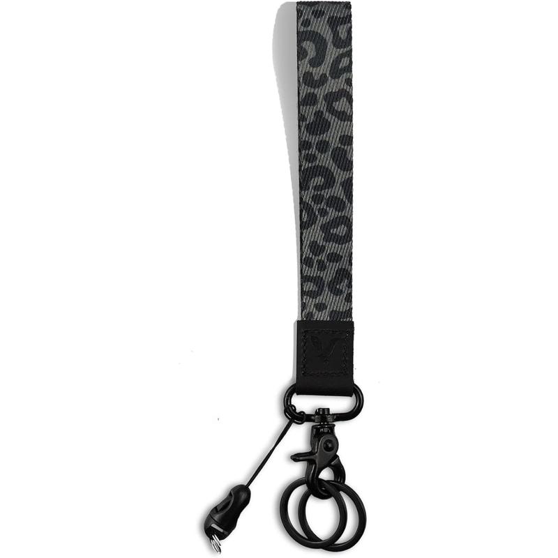 Cute Wrist Lanyard for Keys, Keychain, Wallet,Cell Phone, Wristlet Lanyard Key Chain Holder(Black Leopard)