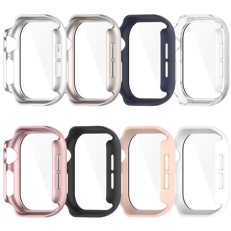 Smart Watch Case with Tempered Glass Film, 1 Count Shockproof Watch Screen Protective Cover, Watch Accessories Compatible with Apple Watch 42mm 46mm