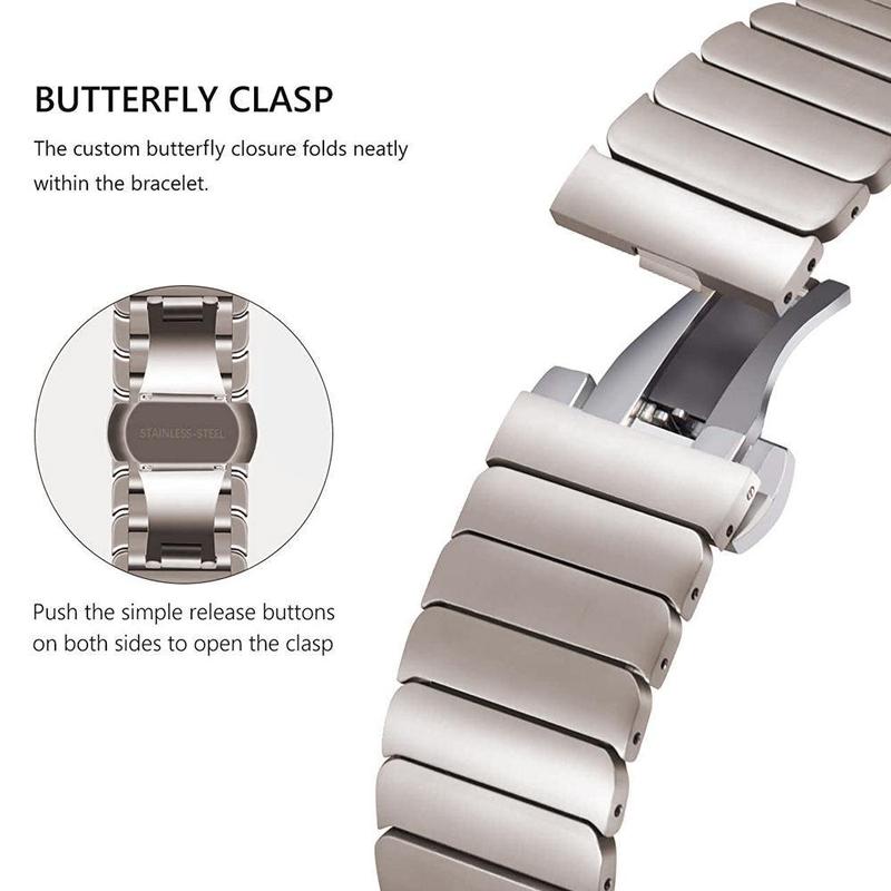 Stainless Steel Watch Band for Apple Watch (Band Only), Smart Watch Replacement Watch Band Compatible with Apple Watch 42 44 45 49mm 38 40 41mm