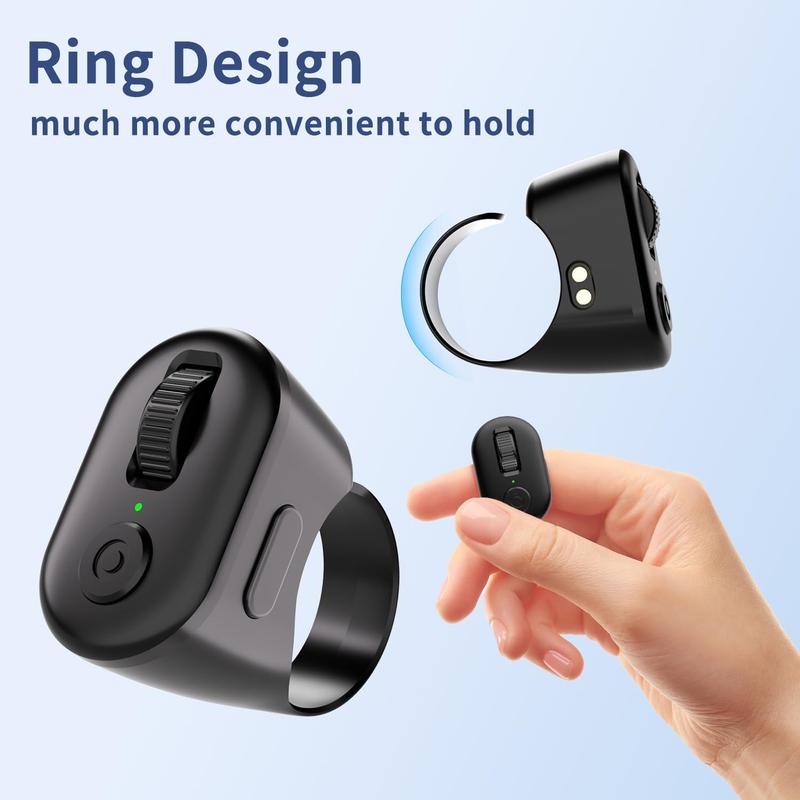 Tiktok Scrolling Ring, Page Turner for Kindle App, Remote Control for TIK Tok and Kindle, Bluetooth Connected, for iPhone Series, iPad, Android Phone, and More