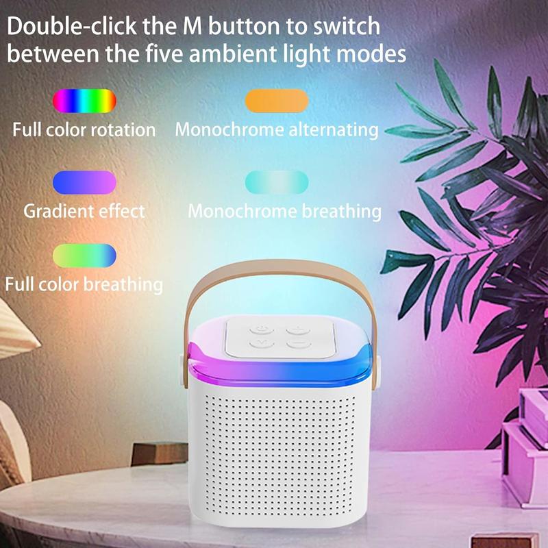 Mini Karaoke Machine for Kids, Christmas Birthday Gifts for Girls Boys Toy, Portable Bluetooth Speaker with 2 Wireless Mic, Premium Songs for All Ages