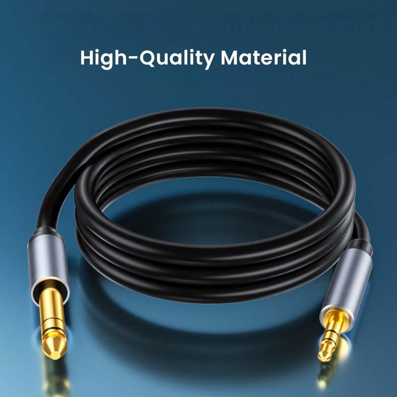 6.35mm Male to 3.5mm Male TRS Bidirectional Stereo Audio Cable Jack, Audio Cable Jack, Suitable for Guitar, iPod, Laptop, Speaker, Amplifier