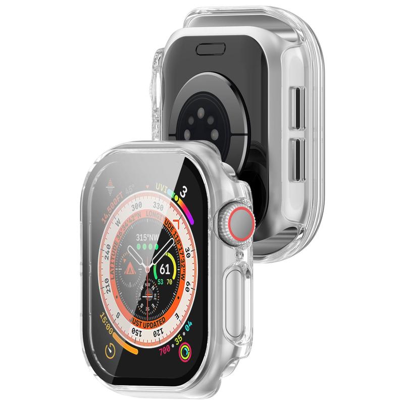 Smart Watch Case with Tempered Glass Film, 1 Count Shockproof Watch Screen Protective Cover, Watch Accessories Compatible with Apple Watch 42mm 46mm