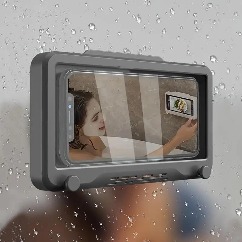 Waterproof Shower Phone Holder, Anti-fog Clear Shower Phone Holder, Bathroom Phone Holder, Bathroom Fixture Accessories