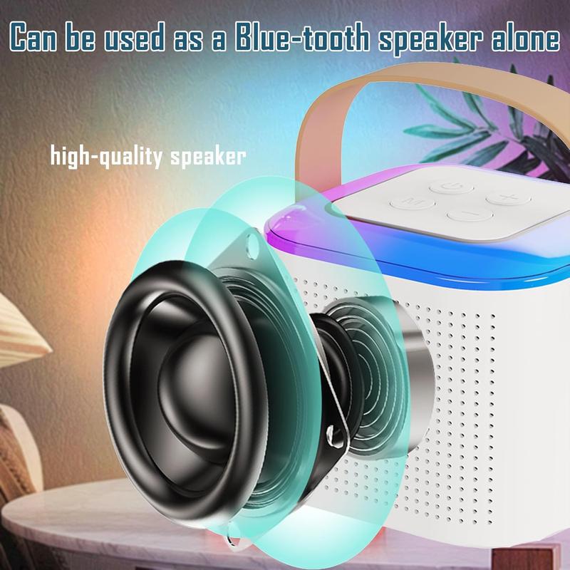 Mini Karaoke Machine for Kids, Christmas Birthday Gifts for Girls Boys Toy, Portable Bluetooth Speaker with 2 Wireless Mic, Premium Songs for All Ages