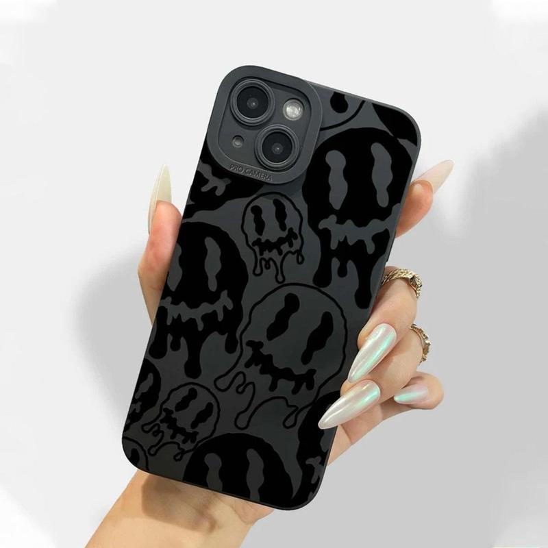 Creative Ghost Pattern Phone Case for Summer, TPU All-inclusive & Drop-resistant Phone Protective Cover, Decorative Phone Accessories Compatible with iPhone 11 12 13 14 15 Pro Max Plus, Smartphone Case