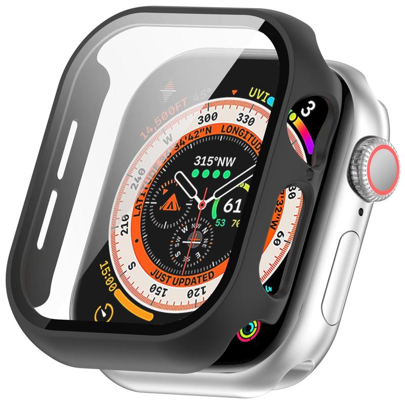 Smart Watch Case with Tempered Glass Film, 1 Count Shockproof Watch Screen Protective Cover, Watch Accessories Compatible with Apple Watch 42mm 46mm