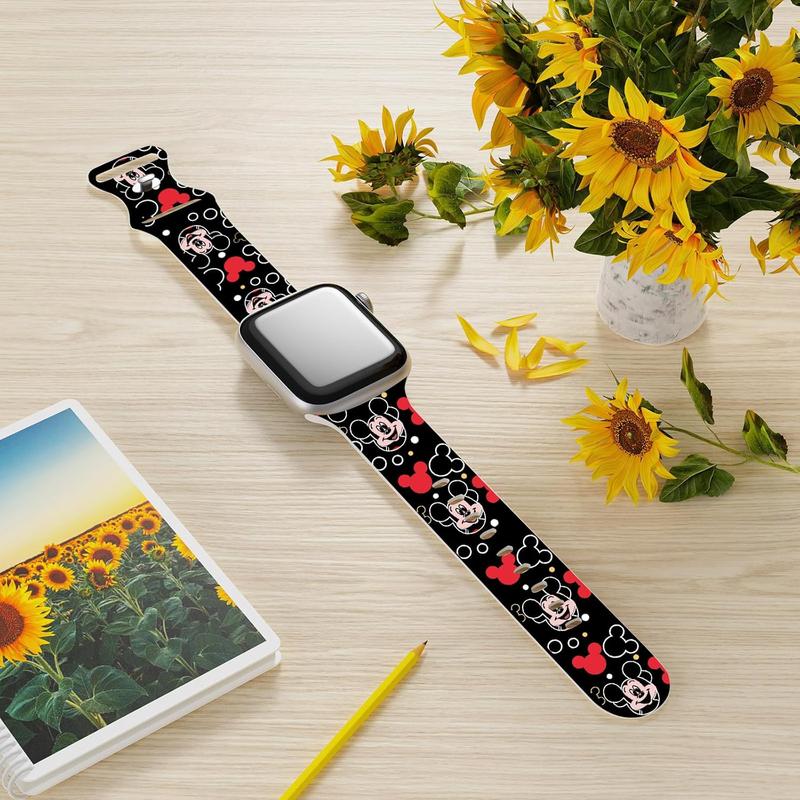 US Warehouse-Cute Strap Compatible with Apple Watch Band 38mm 40mm 41mm 42mm 44mm 45mm 49mm Men Women,Replaceable Soft Silicone Cartoon Sport Wristbands for iWatch Ultra Series 9 8 7 6 5 4 3 2 1 SE Accessories Wearable