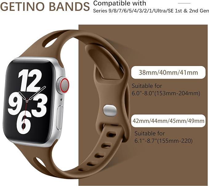 4 Pack Compatible with Apple Watch Bands 38mm 40mm 42mm 44mm iWatch Band for Women Men, Soft Durable Breathable Thin Slim Narrow Band for iWatch Series SE 6 5 4 3 2 1