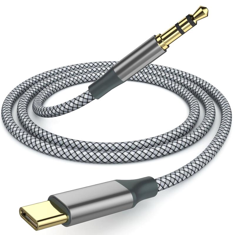 USB C to 3.5mm Nylon Braided Aux , Type C to Male Adapter Stereo Extension Audio Cord for  16 Pro Max 16 Pro, 15 Pro Max 15 Pro 15 Plus, Galaxy S23 S22 S21 Ultra, Pixel, iPad Pro, MacBook