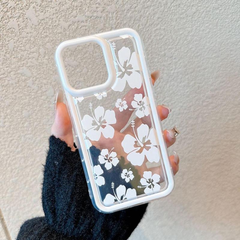 Fall Flower Pattern Phone Case, Summer Anti-fall & Shockproof Phone Protector Cover, Decorative Phone Protective Case Compatible with iPhone 15 iPhone 14 iPhone 13 iPhone 12 11 iPhone 15 Pro Max 15 Plus X XR XS Max