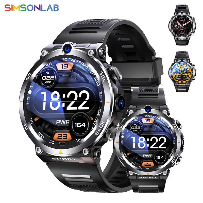 SIMSONLAB 4G Smart Watch, 1 Count Rechargeable Fashionable Digital Watch with Dual Camera, Built-in GPS & NFC Function, Fashionable Wearable Device, 2+16GB Storage, Support APP Download