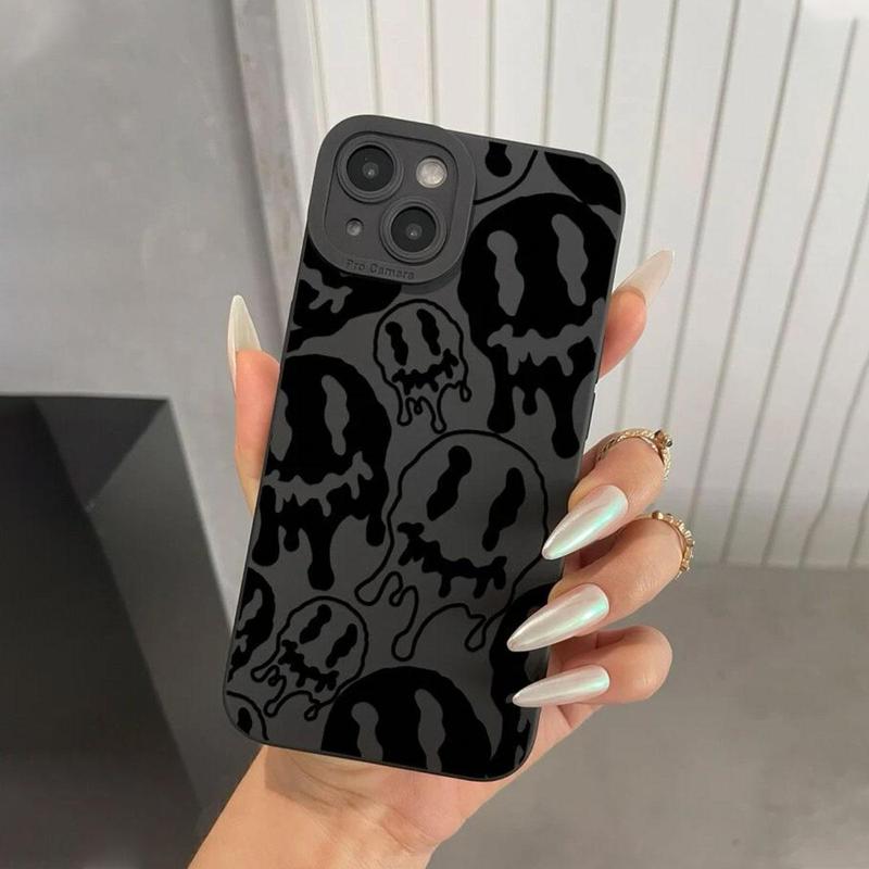 Creative Ghost Pattern Phone Case for Summer, TPU All-inclusive & Drop-resistant Phone Protective Cover, Decorative Phone Accessories Compatible with iPhone 11 12 13 14 15 Pro Max Plus, Smartphone Case