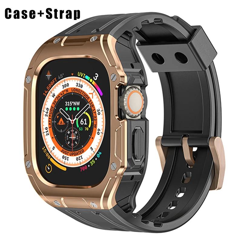 Case + strap band for Apple Watch ultra 2 49mm modification kit PC case sport rubber silicone Correa iWatch series ultra bracelet