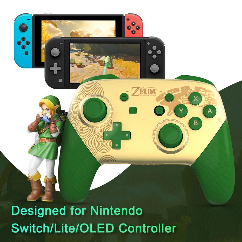 NFC Switch Pro Controller Compatible with Nintendo Switch OLED LITE Controller Supports NFC&Wake Up Function,Cool Gaming Accessories for Switch OLED LITE Console,LR Switch Controller,Screen Protector,Charger Dock and so on.