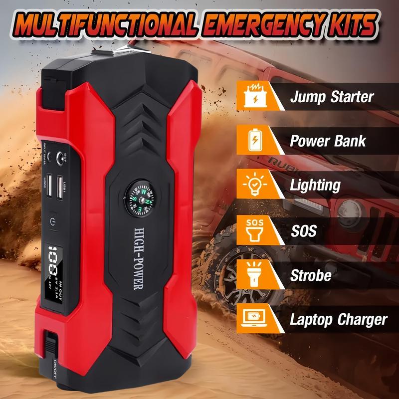 [Black Friday] 99800mAh Supercharged Portable Car Jump Starter - All-in-One Emergency Power Bank For Phones, Cars, Motorcycles & Yachts - Equipped With Flashlight, Compass & SOS Mode For Outdoor Adventures Black Friday,New Year Gifts,Christmas