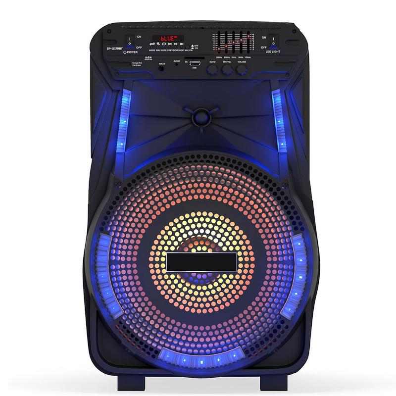 15 inch Portable Bluetooth PA Speaker Rechargeable Loud Outdoor Speaker System With Stand Tripod Microphone LED Light 2200mAh  7.4V Lithium-ion Battery Audio