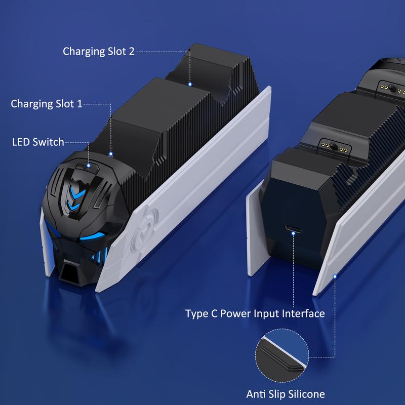 PS5 Controller Charger, BEBONCOOL Controller Charging Station for PlayStation 5 Controller, PS5 Accessories with LED Indicator Fast Charging Cable