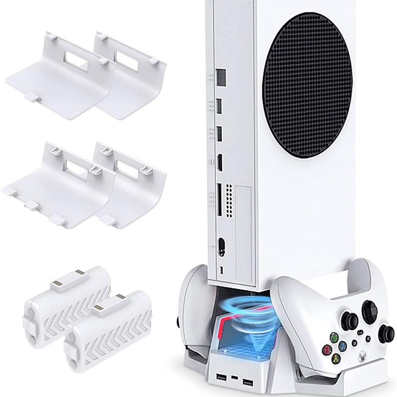 Cooling Controller Stand with Dual Cooling Fan, Dual Controller Charger Rack with LED Indicator & Mini Fan, Fast Charging 3 Gears Adjustable Speed Low Noise Console Accessories, Back to School Gifts, Multifunctional Charging Station，Gaming Items