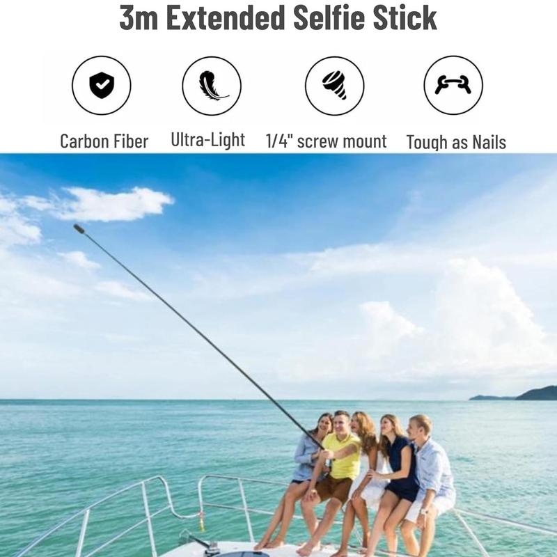 9.8ft Selfie Stick, Extended Selfie Stick, Selfie Stick for X3 ONE X2, ONE R, One X, Gopro Action Camera