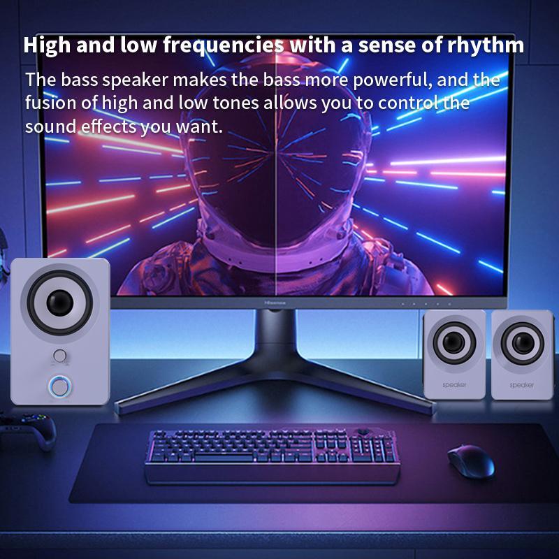 3 In 1 Wired Speaker, 1 Count 360 Degree Surround Sound Speaker with Subwoofer, Multimedia Laptop PC Computer Speaker for Home, Computer Office