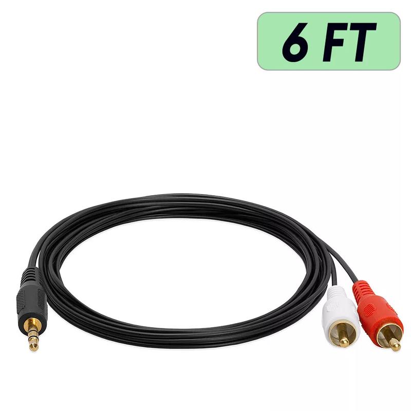 3.5mm to RCA Cable 2RCA to AUX Cord 2-RCA to 3.5mm Adapter Stereo Audio Y-Cable