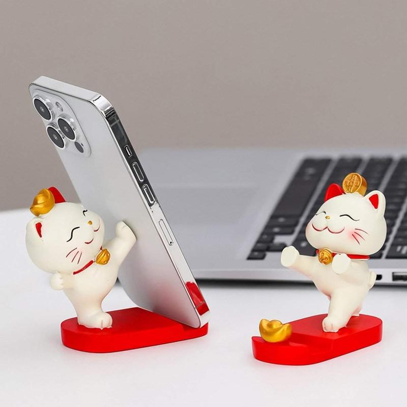 Mobile Smartphone Stand - Cute Fortune Lucky Cat Cellphone Holder Accessories Aesthetic Mount