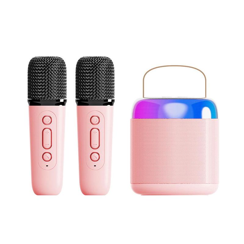 Wireless Karaoke Speaker with Wireless Microphone, Karaoke Machine with RGB LED Lights, USB Rechargeable Audio Speaker Supports TF Card USB, AUX in