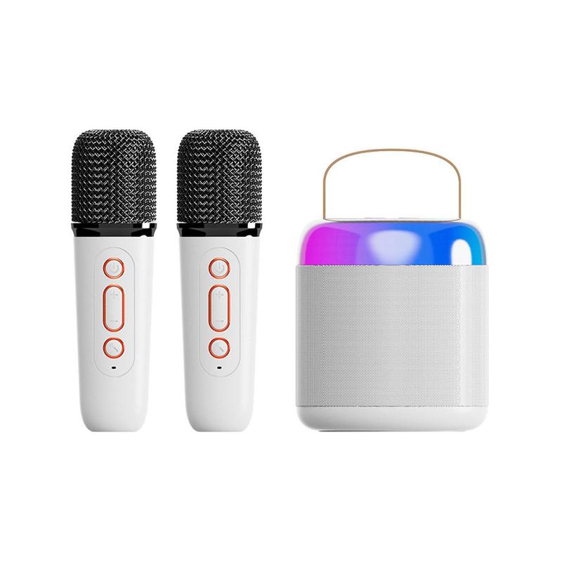 Wireless Karaoke Speaker with Wireless Microphone, Karaoke Machine with RGB LED Lights, USB Rechargeable Audio Speaker Supports TF Card USB, AUX in