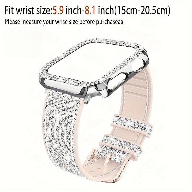 Rhinestone Decor Watch Band, 3 Counts set Elegant Watch Accessories for Women, Durable Watch Accessories for iWatch Series 9 8 7 6 5 4 3