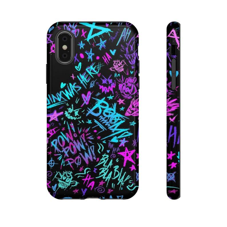 Phone Cases Jinx Arcane Inspired Neon Colour Graffiti Art Protective Cell Phone Shell Cover For Almost EVERY Iphone Model