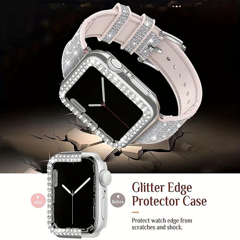 Rhinestone Decor Watch Band, 3 Counts set Elegant Watch Accessories for Women, Durable Watch Accessories for iWatch Series 9 8 7 6 5 4 3